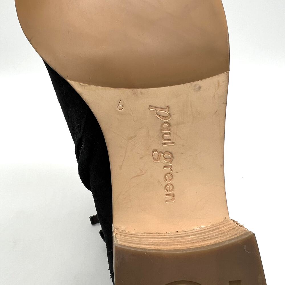 PAUL GREEN Sante Zip Bootie Womens 8.5 Black Suede Ankle Stacked Heel Chelsea - Picture 7 of 11